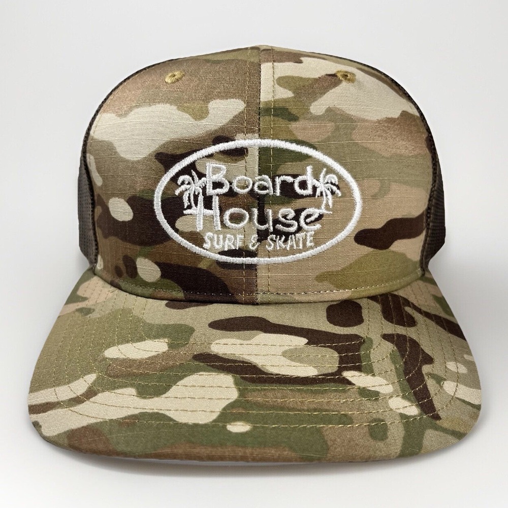 Richardson Snapback Hat Cap‎ BoardHouse Surf Skate Camo Mesh Trucker 6 Panel